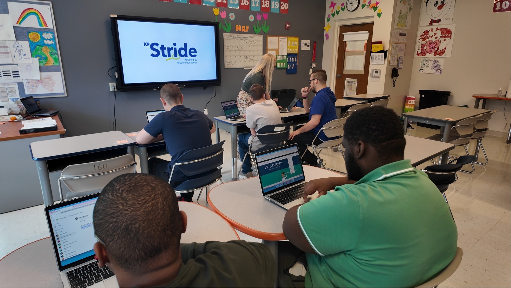 Students participating in KF-Stride at Spectrum 360