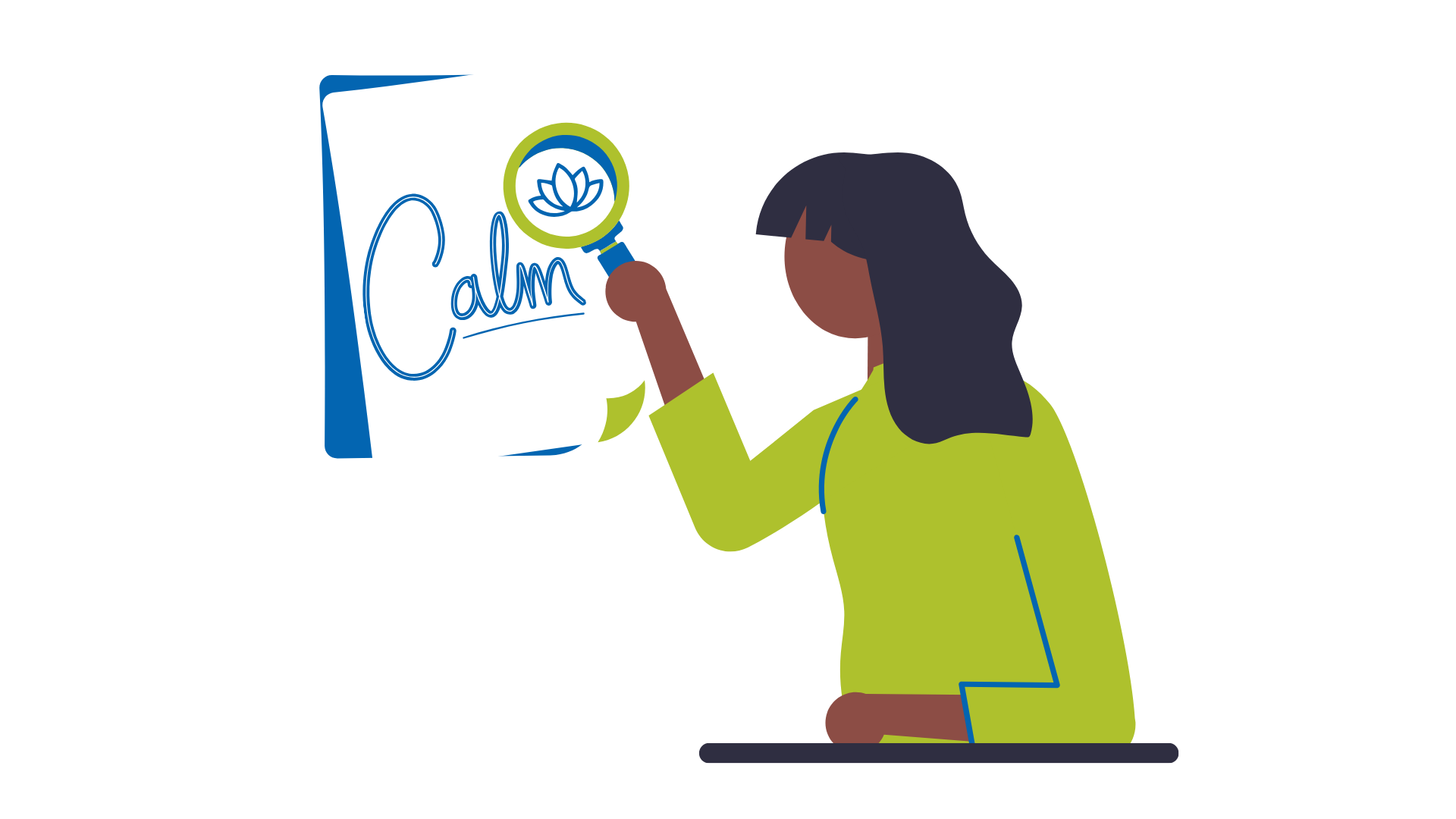 Person writing calm