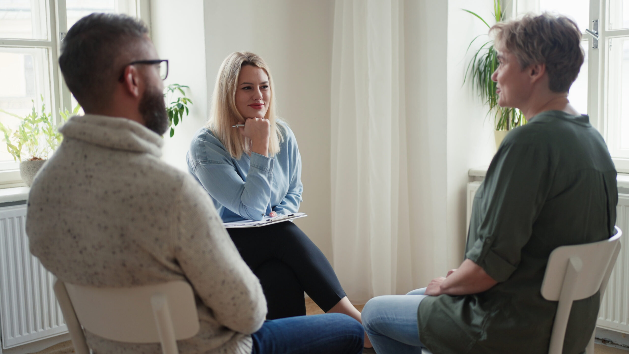 Therapist communicating